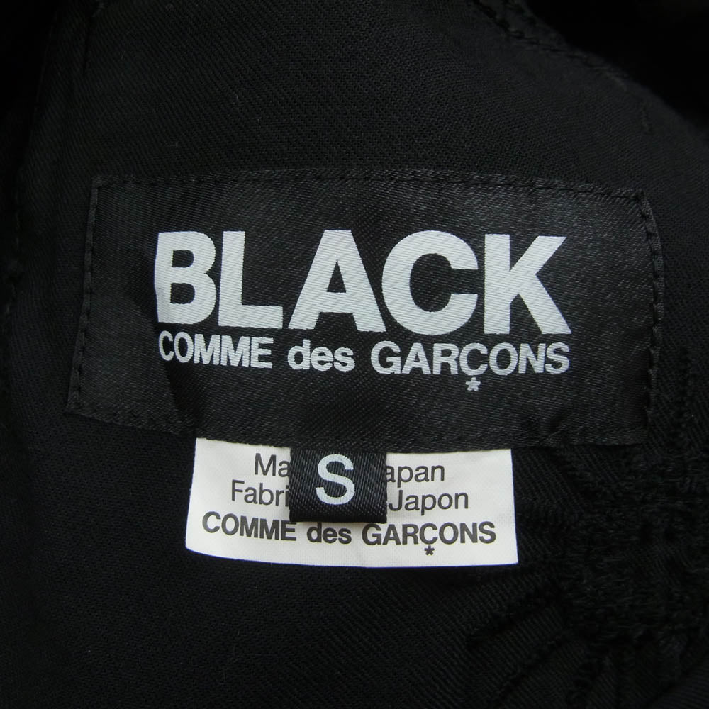 BLACK COMME des GARCONS ブラックコムデギャルソン AD2023 1M-J027 ノーカラー 刺繍 ショート ジャケット ブラック系 S【中古】