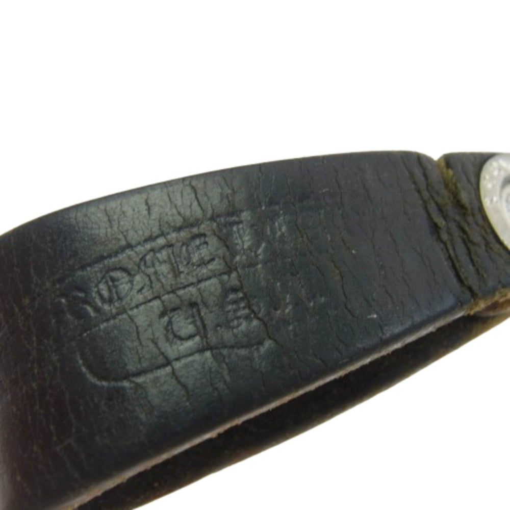 CHROME HEARTS クロムハーツ（原本無） BELT LOOP クロスボール ボタン レザー ベルト ループ ブラック系【中古】