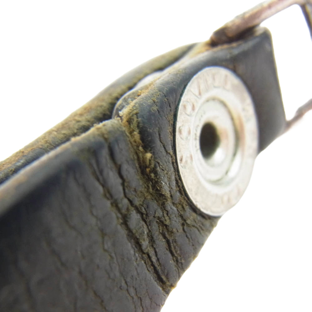 CHROME HEARTS クロムハーツ（原本無） BELT LOOP クロスボール ボタン レザー ベルト ループ ブラック系【中古】