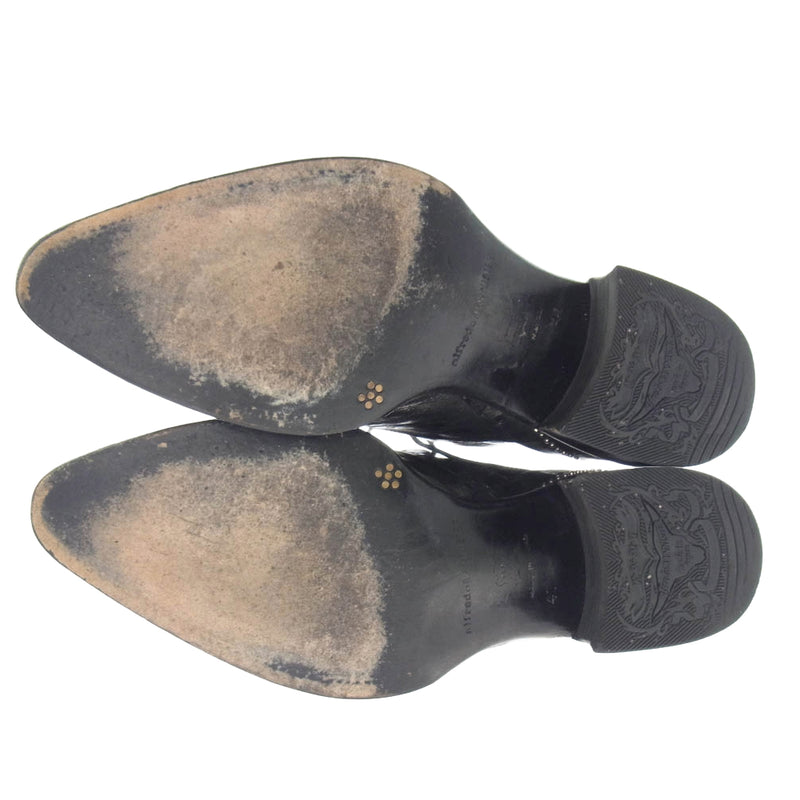 美品 アルフレッドバニスター スタンダードドライビングシューズ レザー ブラック ドライビング レザー シューズ｜alfredoBANNISTER