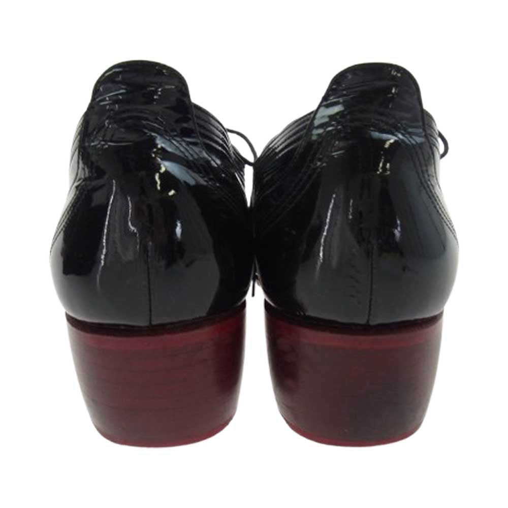 ヒロムタカハラ 97110103 BUTTERKNIFE SHOES パテントレザー  バターナイフ ヒール シューズ ブラック系 ワインレッド系 41.5【中古】