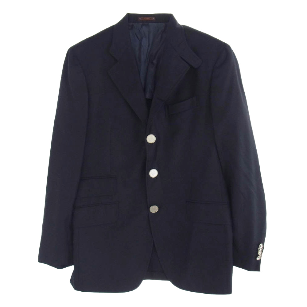 ETRO エトロ イタリア製 3B テーラード ジャケット ダークネイビー系 48【中古】