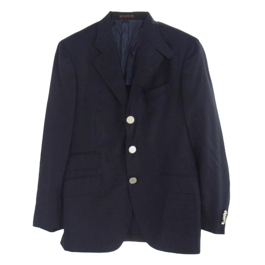 ETRO エトロ イタリア製 3B テーラード ジャケット ダークネイビー系 48【中古】