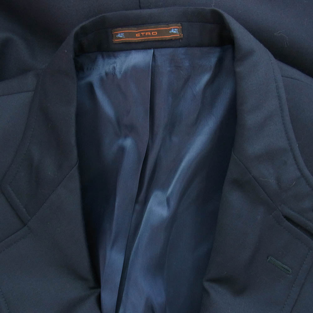 ETRO エトロ イタリア製 3B テーラード ジャケット ダークネイビー系 48【中古】