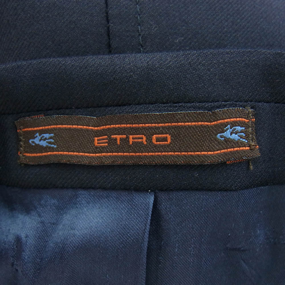 ETRO エトロ イタリア製 3B テーラード ジャケット ダークネイビー系 48【中古】