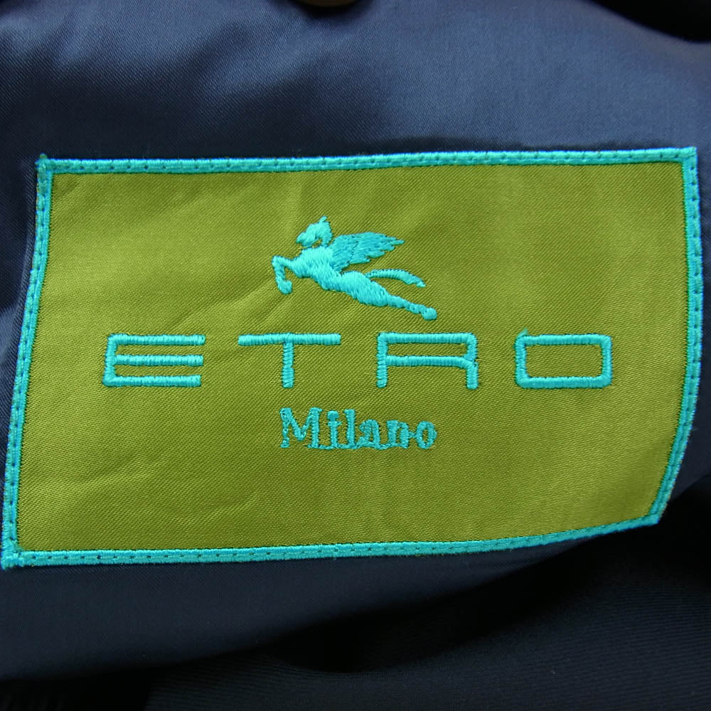ETRO エトロ イタリア製 3B テーラード ジャケット ダークネイビー系 48【中古】