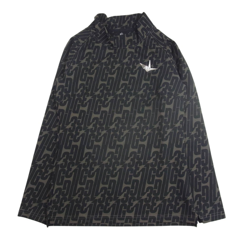 1piu1uguale3 ウノピュウノウグァーレトレ GST171 POE438 GORF ゴルフ LADIES L/S MOCK NECK モックネック 長袖 フルロゴ プルオーバー カットソー ブラック系 カーキ系 1【中古】