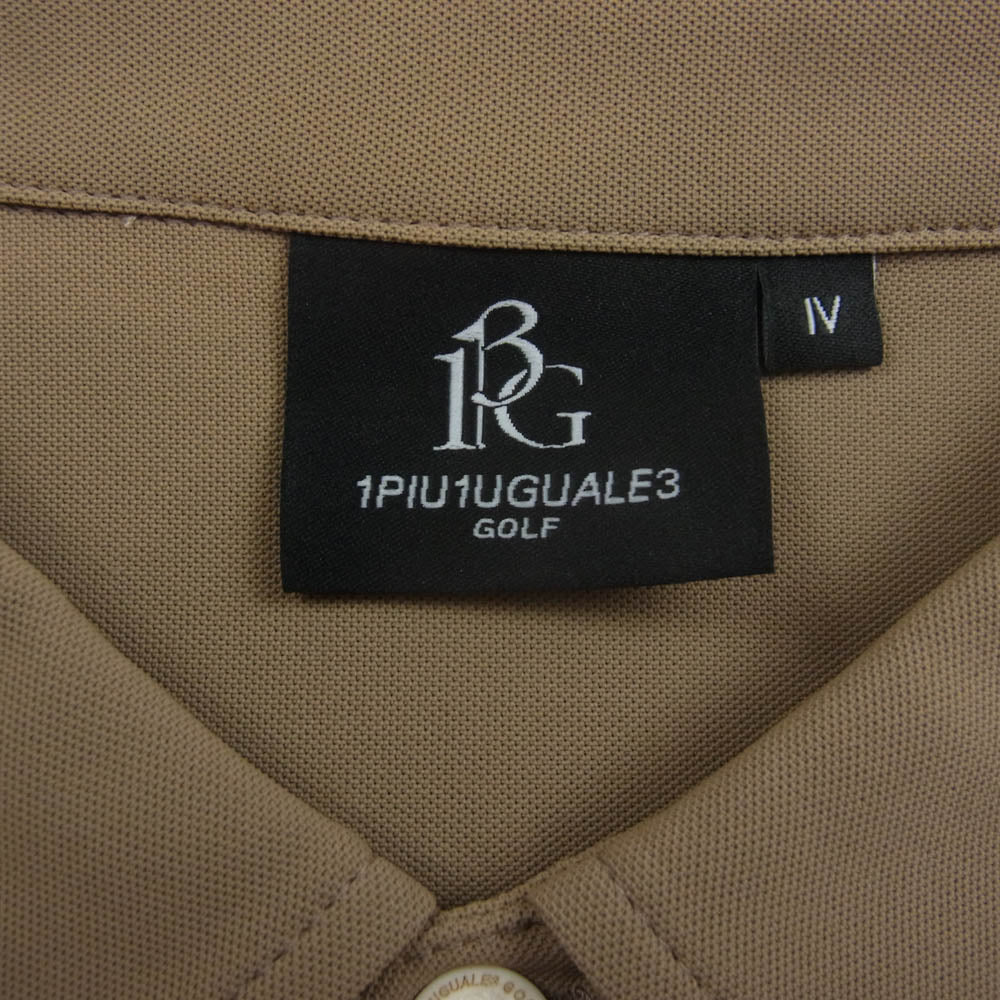 1piu1uguale3 ウノピュウノウグァーレトレ GRT184 POE428 GORF ゴルフ S/S POLO 折り鶴ロゴ 半袖 ポロシャツ ベージュ系 4【中古】
