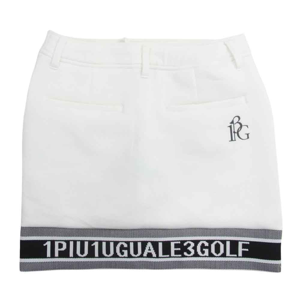 1piu1uguale3 ウノピュウノウグァーレトレ GSP054 POE431 GORF ゴルフ LOGO RIB SKIRT / ロゴ リブ スカート ホワイト系 2【中古】