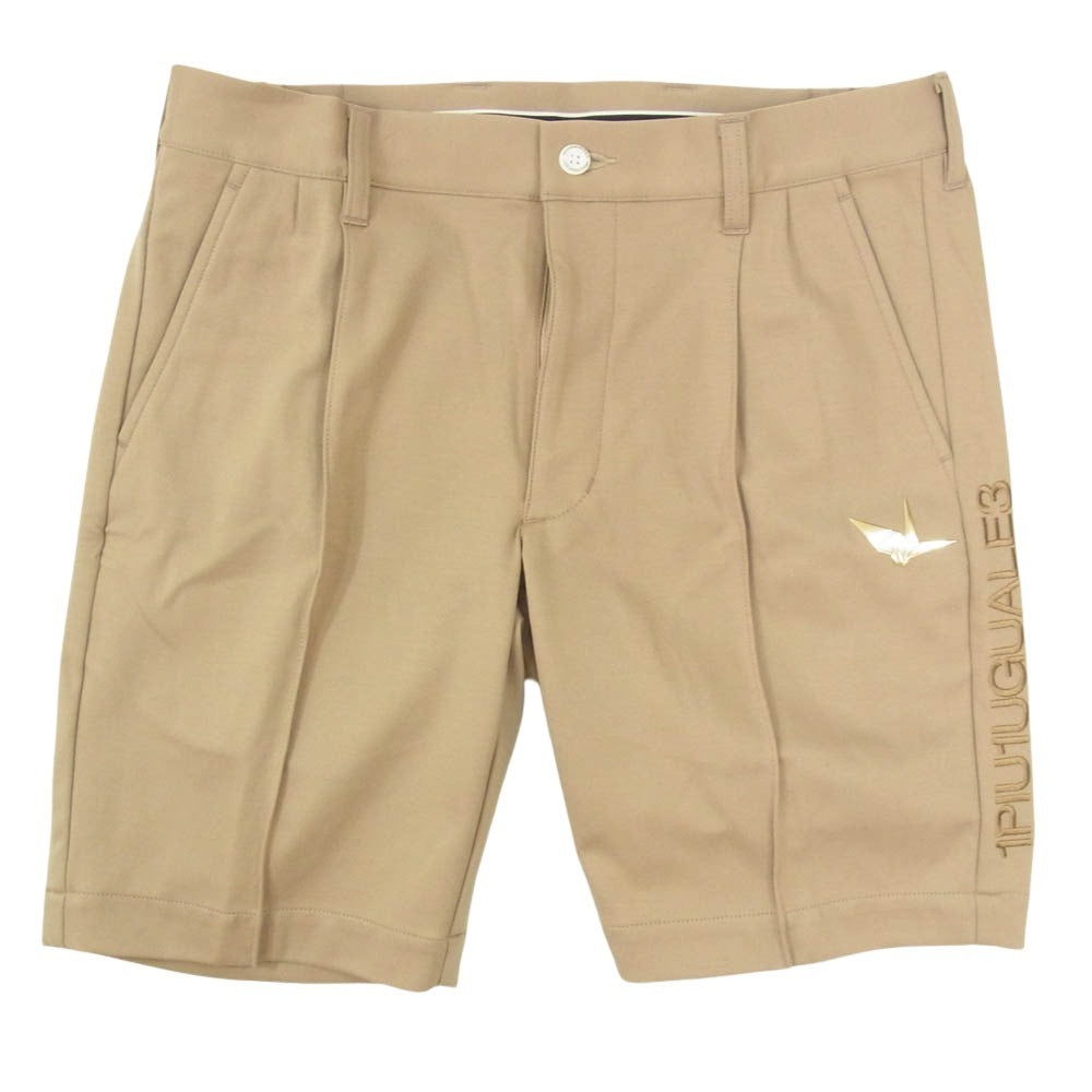 1piu1uguale3 ウノピュウノウグァーレトレ GRP109 PCT035 GORF ゴルフ SHORT PANTS ロゴ刺繍 センタークリース ジャージ ショーツ ハーフパンツ ブラウン系 4【中古】