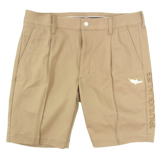 1piu1uguale3 ウノピュウノウグァーレトレ GRP109 PCT035 GORF ゴルフ SHORT PANTS ロゴ刺繍 センタークリース ジャージ ショーツ ハーフパンツ ブラウン系 4【中古】