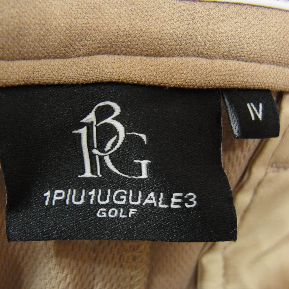1piu1uguale3 ウノピュウノウグァーレトレ GRP109 PCT035 GORF ゴルフ SHORT PANTS ロゴ刺繍 センタークリース ジャージ ショーツ ハーフパンツ ブラウン系 4【中古】