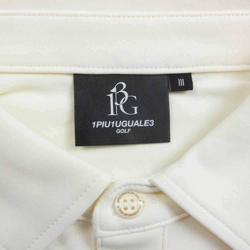 1piu1uguale3 ウノピュウノウグァーレトレ GRT132 NYU061 GORF ゴルフ S/S POLO 折り鶴ロゴ 半袖 ポロシャツ ホワイト系 3【中古】