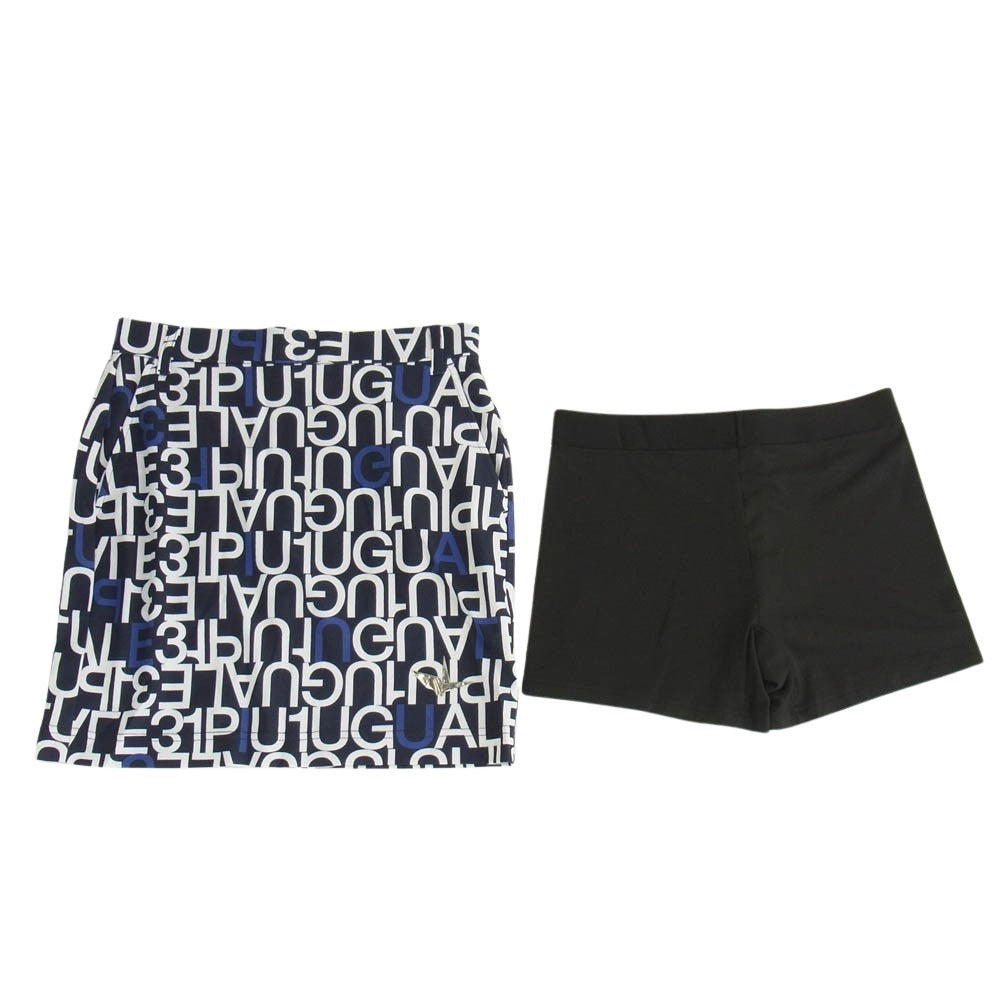 1piu1uguale3 ウノピュウノウグァーレトレ GSP047 POE398 GOLF ゴルフ TIGHT SKIRT FULL MIX LOGO フル ミックスロゴ タイトスカート ネイビー ネイビー系【美品】【中古】