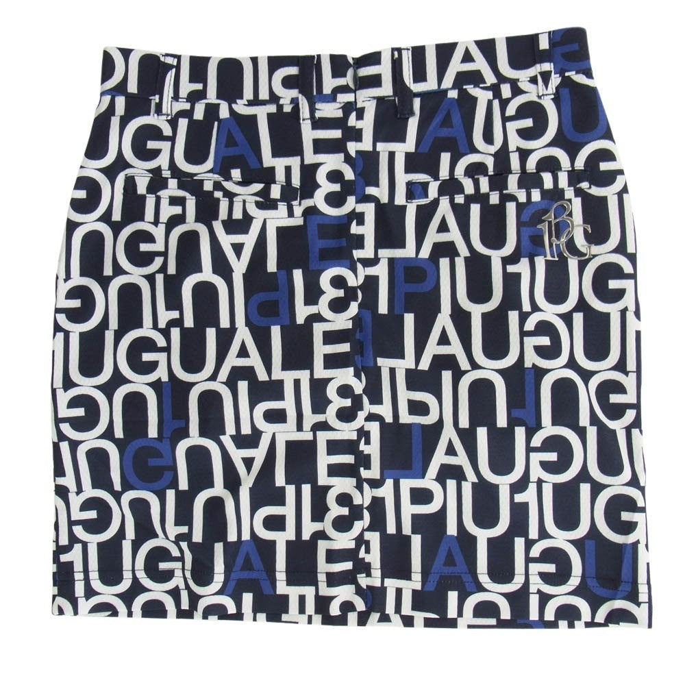 1piu1uguale3 ウノピュウノウグァーレトレ GSP047 POE398 GOLF ゴルフ TIGHT SKIRT FULL MIX LOGO フル ミックスロゴ タイトスカート ネイビー ネイビー系【美品】【中古】