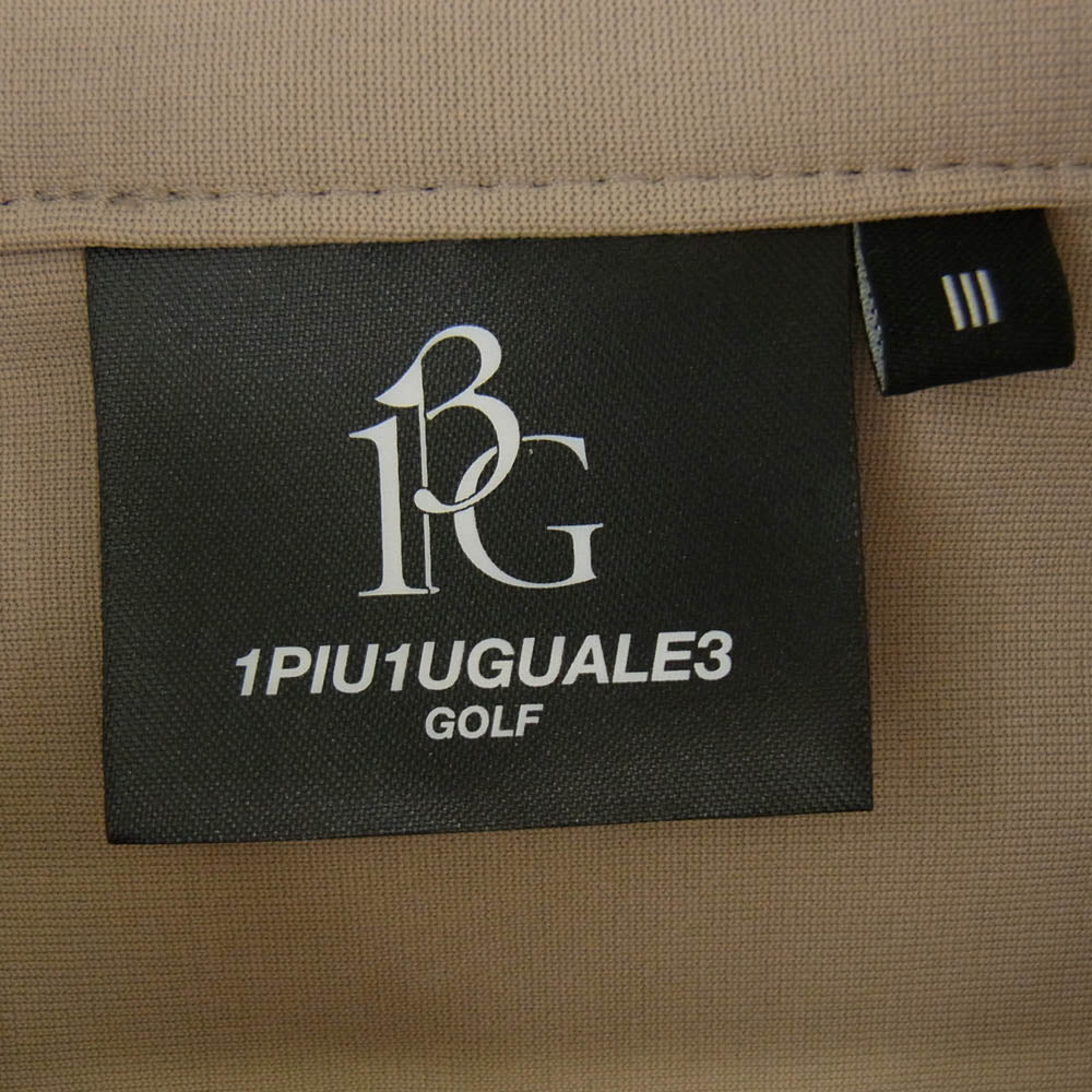 1piu1uguale3 ウノピュウノウグァーレトレ GRT129 NYU061 GORF ゴルフ S/S POLO STRIPE SWITCH ストライプ 半袖 ポロシャツ ベージュ系 3【中古】