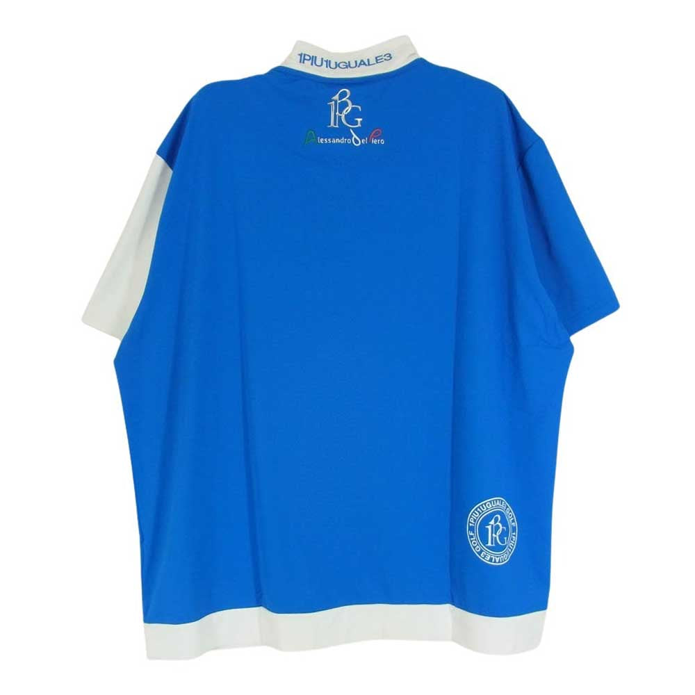 1piu1uguale3 ウノピュウノウグァーレトレ GDT011 POE417 GORF ゴルフ ADP S/S MOCK NECK モックネック スモールロゴ 半袖 Tシャツ カットソー ブルー系 VII【中古】