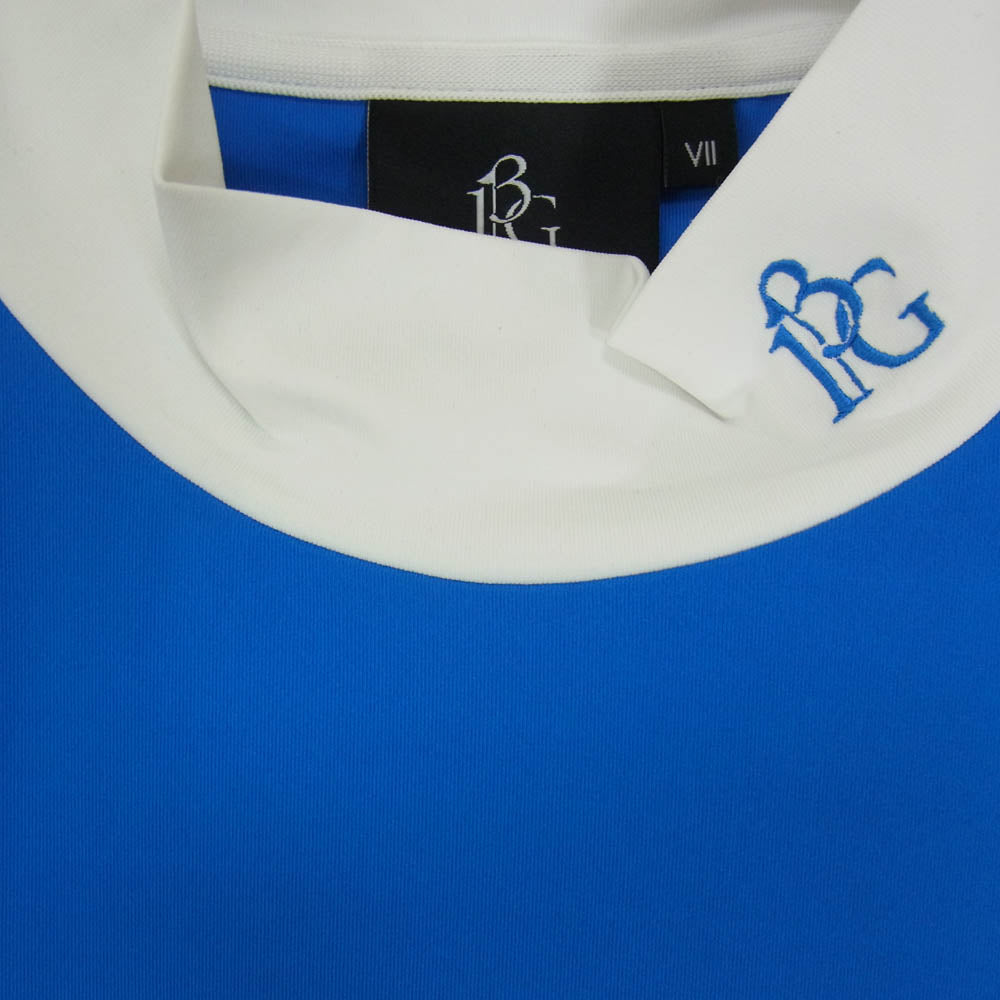 1piu1uguale3 ウノピュウノウグァーレトレ GDT011 POE417 GORF ゴルフ ADP S/S MOCK NECK モックネック スモールロゴ 半袖 Tシャツ カットソー ブルー系 VII【中古】