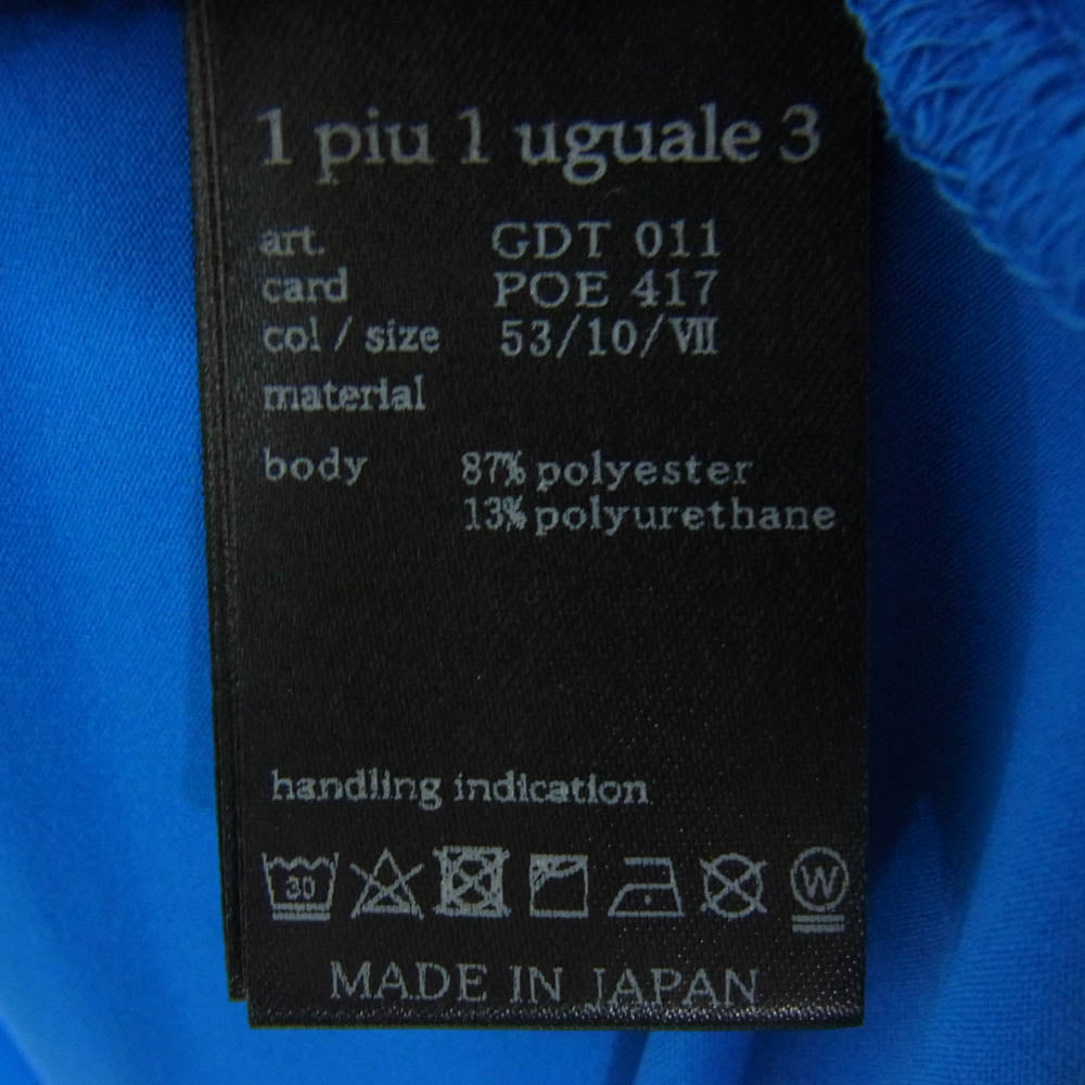 1piu1uguale3 ウノピュウノウグァーレトレ GDT011 POE417 GORF ゴルフ ADP S/S MOCK NECK モックネック スモールロゴ 半袖 Tシャツ カットソー ブルー系 VII【中古】