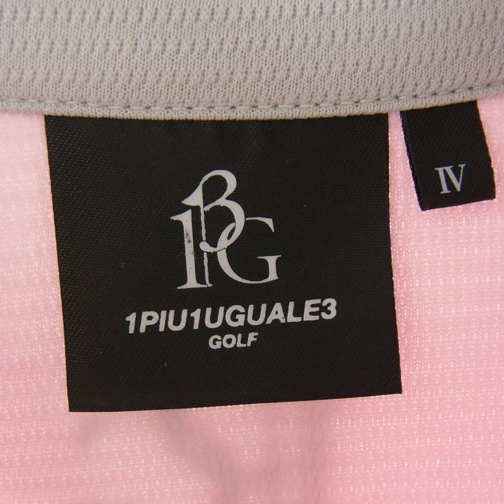 1piu1uguale3 ウノピュウノウグァーレトレ GRT117 POE339 GORF ゴルフ 戸賀敬城 別注 S/S POLO 折り鶴ロゴ カラーブロック 半袖 ポロシャツ ホワイト系 ピンク系 グレー系 ４【中古】