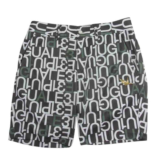 1piu1uguale3 ウノピュウノウグァーレトレ GRP104 POE398 GOLF ゴルフ SHORTS 113G FULL MIX LOGO フルミックスロゴ ショーツ ハーフパンツ カーキ系 4【美品】【中古】