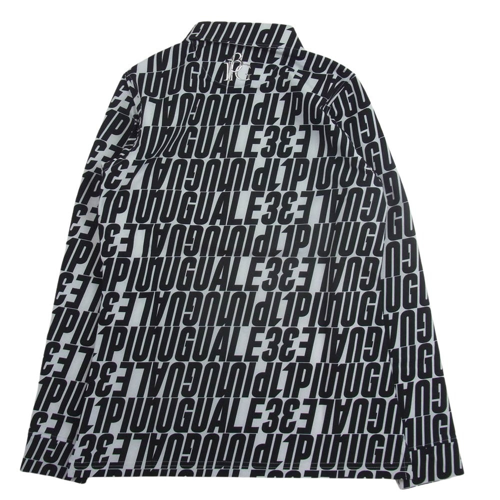 1piu1uguale3 ウノピュウノウグァーレトレ GORF ゴルフ WOMENS L/S POLO DIAGONAL FULL LOGO ダイアゴナル フルロゴ 長袖 ポロシャツ ブラック系 ホワイト系 1【中古】