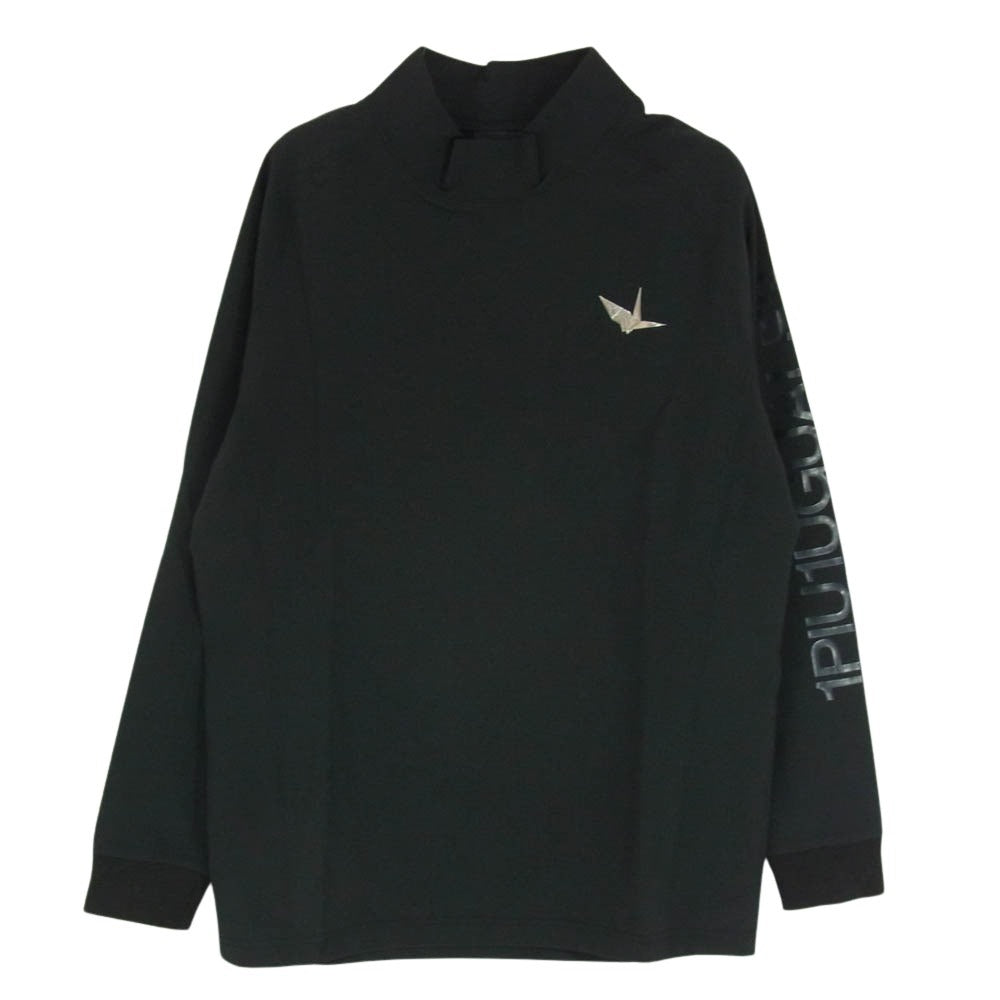 1piu1uguale3 ウノピュウノウグァーレトレ GRT183 POE407 GORF ゴルフ L/S MOCK NECK  長袖 モックネック ロゴ プルオーバー カットソー ブラック系 3【中古】