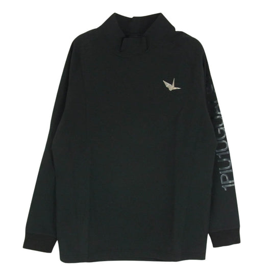 1piu1uguale3 ウノピュウノウグァーレトレ GRT183 POE407 GORF ゴルフ L/S MOCK NECK  長袖 モックネック ロゴ プルオーバー カットソー ブラック系 3【中古】
