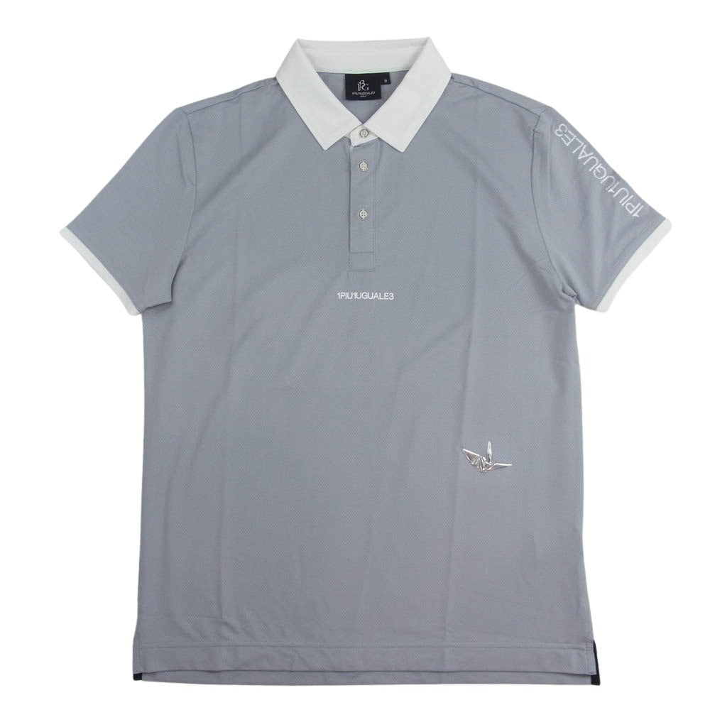 1piu1uguale3 ウノピュウノウグァーレトレ GDT009 POE415 GORF ゴルフ ADP GOLF S/S POLO SIMPLE WHITE LINE シンプル ホワイトライン 半袖 ポロシャツ グレー系 3【中古】
