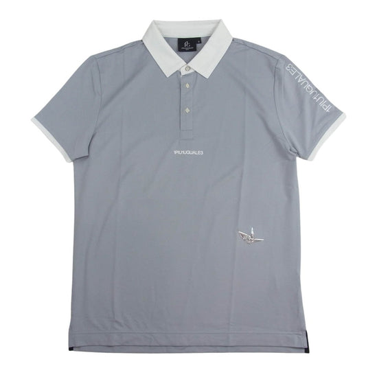 1piu1uguale3 ウノピュウノウグァーレトレ GDT009 POE415 GORF ゴルフ ADP GOLF S/S POLO SIMPLE WHITE LINE シンプル ホワイトライン 半袖 ポロシャツ グレー系 3【中古】