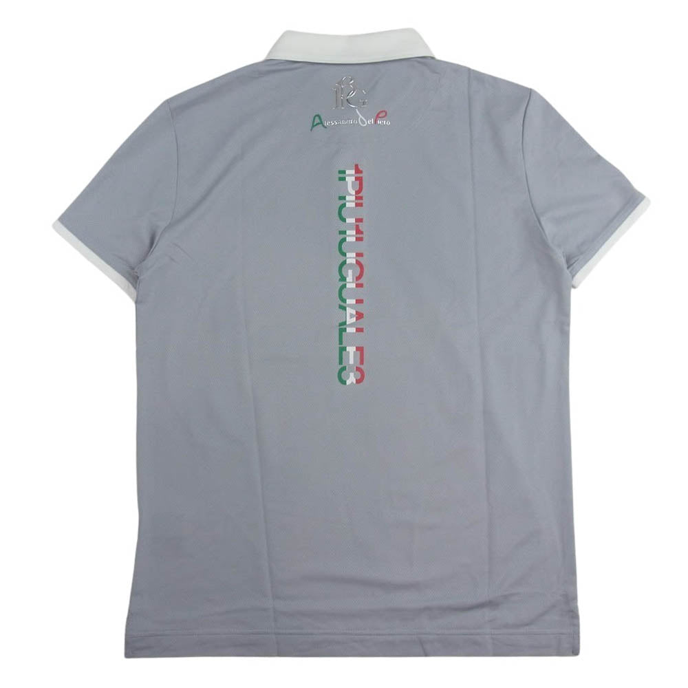 1piu1uguale3 ウノピュウノウグァーレトレ GDT009 POE415 GORF ゴルフ ADP GOLF S/S POLO SIMPLE WHITE LINE シンプル ホワイトライン 半袖 ポロシャツ グレー系 3【中古】