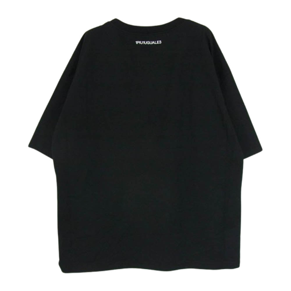 1piu1uguale3 ウノピュウノウグァーレトレ MRT305 COT381 DECORA TEE HOTFIX装飾 ビッグ オーバーサイズ クルーネック Tシャツ ブラック系 VII【中古】