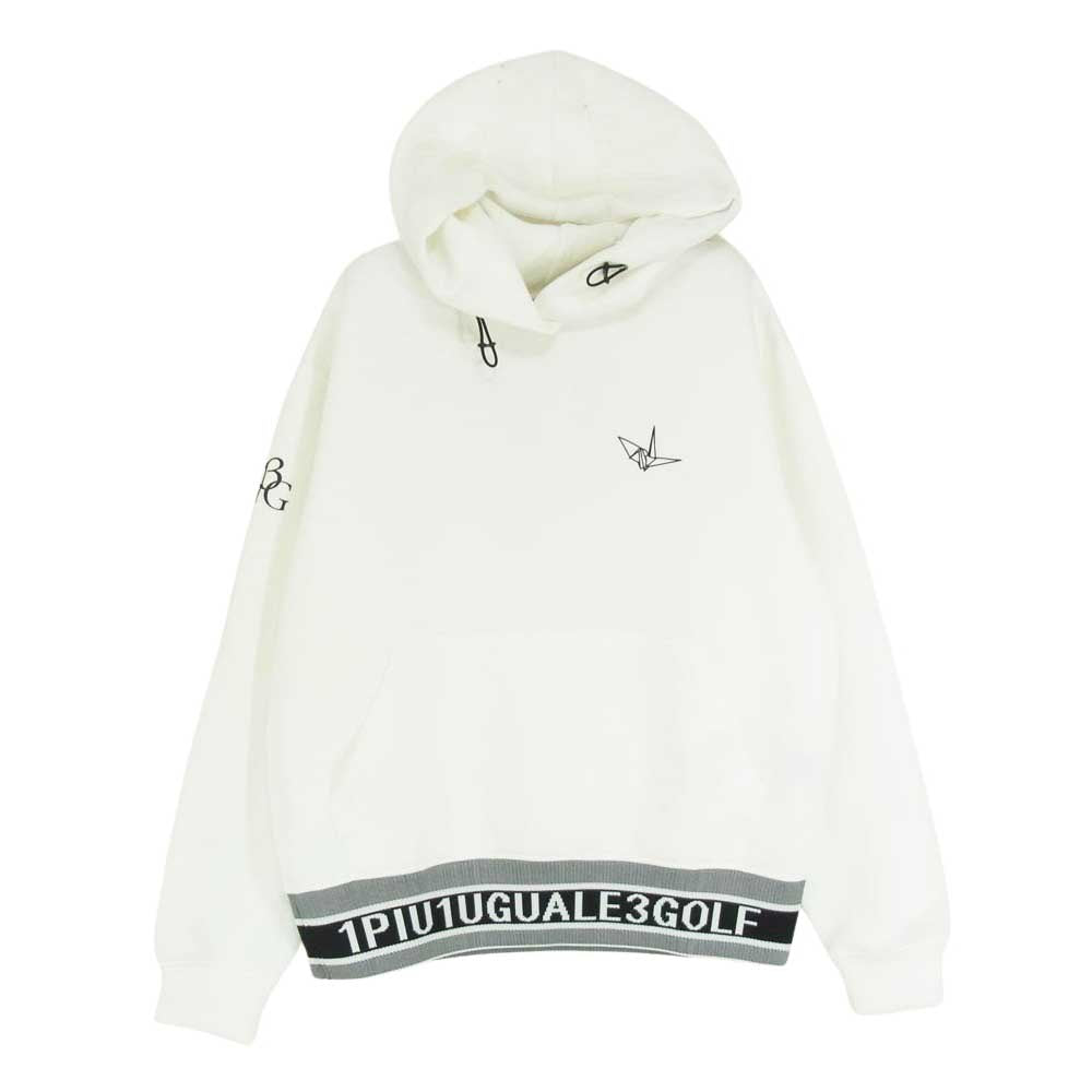 1piu1uguale3 ウノピュウノウグァーレトレ GSB052 POE431 GORF ゴルフ LOGO RIB PULLOVER ロゴ リブ プルオーバー パーカー ホワイト系 2【中古】