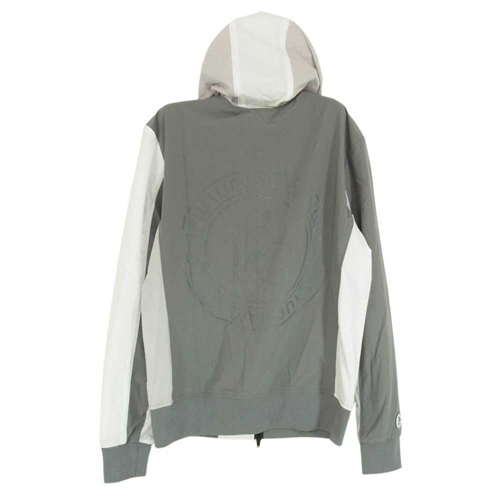 1piu1uguale3 ウノピュウノウグァーレトレ GRB077 POE395 GORF ゴルフ CRAZY WIND BREAKER HOODIE 折り鶴ロゴワッペン クレイジーパターン ウィンドブレーカー フーディ パーカー グレー系 3【中古】