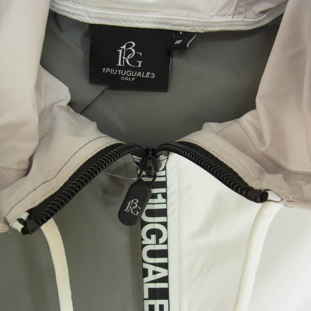 1piu1uguale3 ウノピュウノウグァーレトレ GRB077 POE395 GORF ゴルフ CRAZY WIND BREAKER HOODIE 折り鶴ロゴワッペン クレイジーパターン ウィンドブレーカー フーディ パーカー グレー系 3【中古】