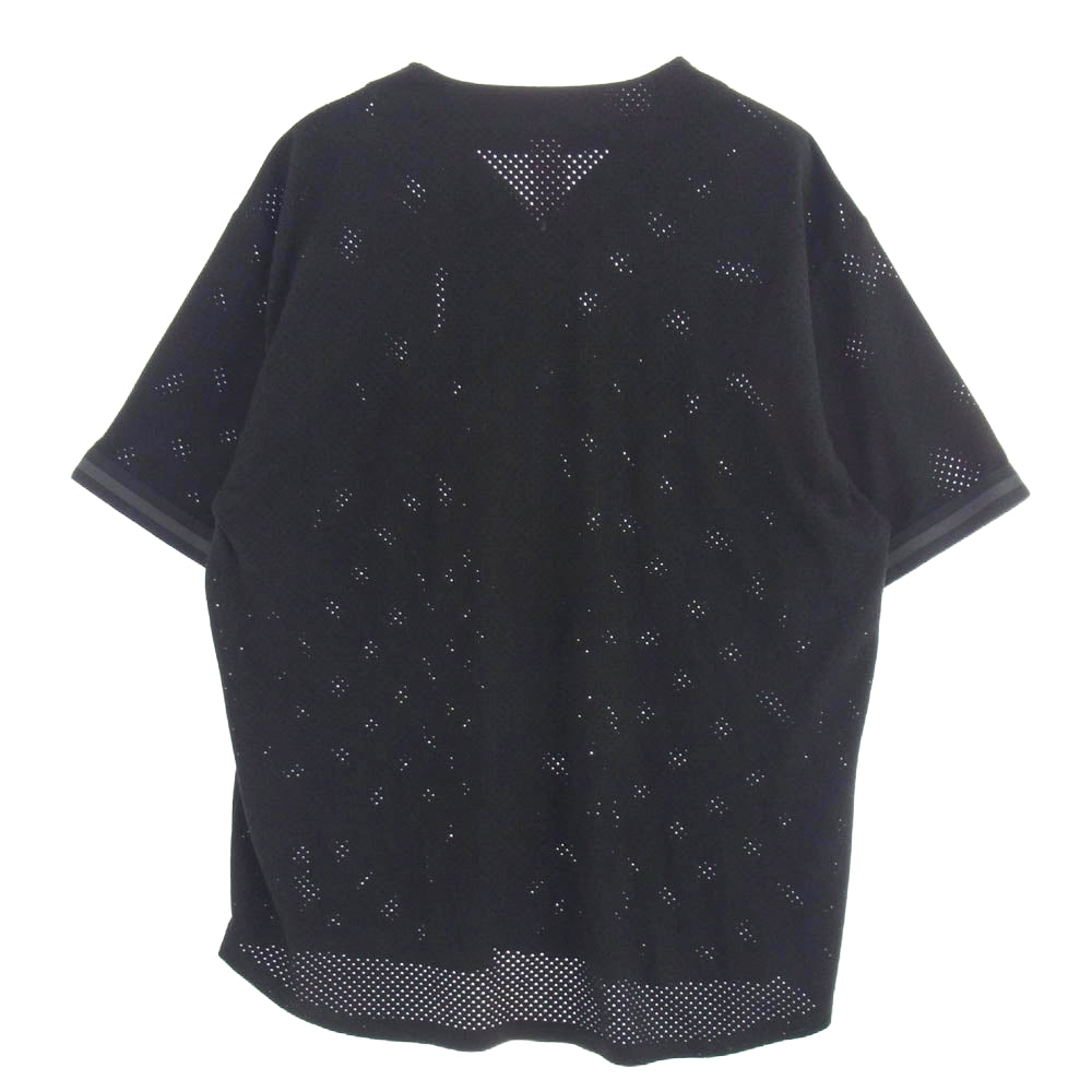 Supreme シュプリーム Ultrasuede Mesh Baseball Jersey ウルトラスウェード ベースボール 半袖 シャツ ブラック系 L【中古】