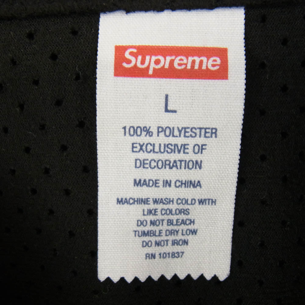 Supreme シュプリーム Ultrasuede Mesh Baseball Jersey ウルトラスウェード ベースボール 半袖 シャツ ブラック系 L【中古】