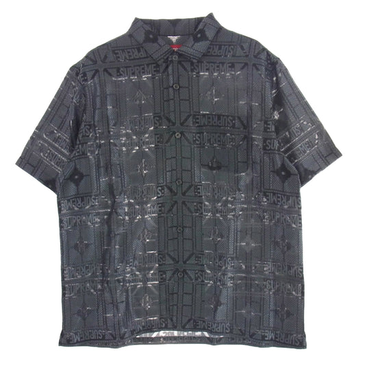 Supreme シュプリーム Tray Jacquard S/S Shirt ジャカード 半袖 シャツ グレー系 L【新古品】【未使用】【中古】
