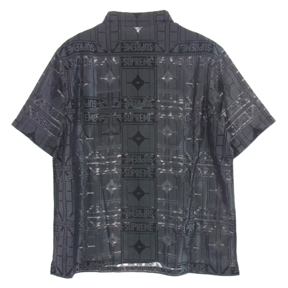 Supreme シュプリーム Tray Jacquard S/S Shirt ジャカード 半袖 シャツ グレー系 L【新古品】【未使用】【中古】