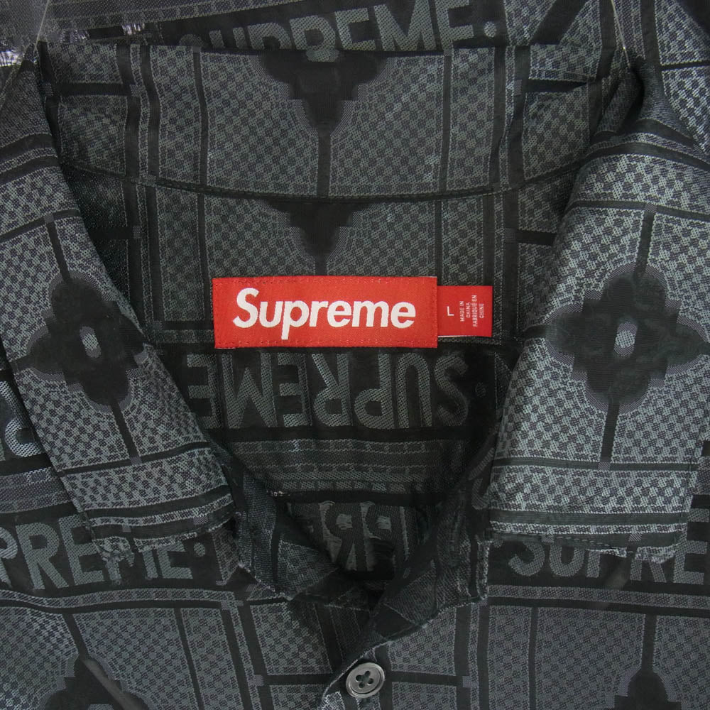 Supreme シュプリーム Tray Jacquard S/S Shirt ジャカード 半袖 シャツ グレー系 L【新古品】【未使用】【中古】