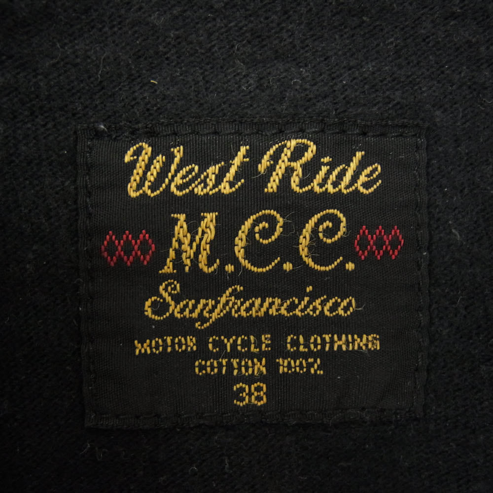 WESTRIDE ウエストライド PT.TEE.20-10 good Times ロゴ 半袖 ショートスリーブ 丸首 クルーネック Tシャツ ブラック系 38【中古】
