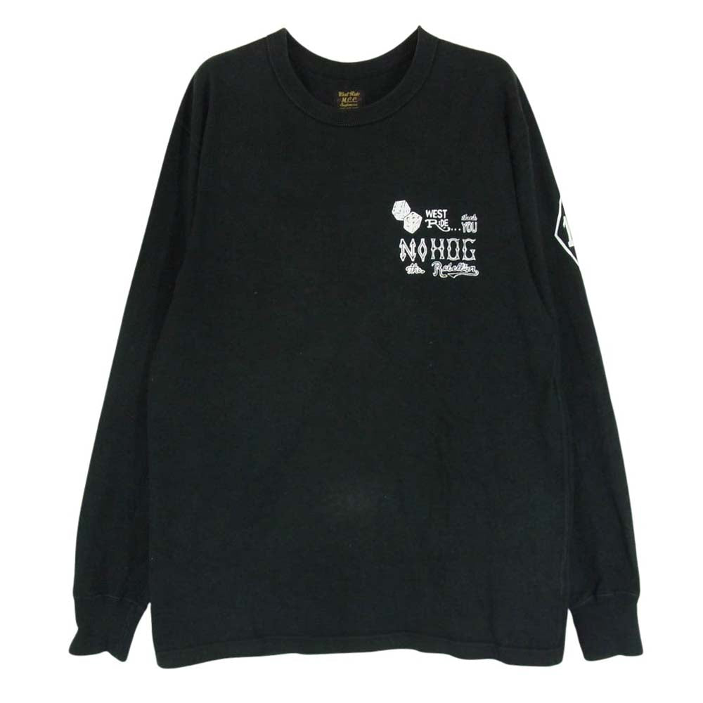 WESTRIDE ウエストライド ガール バック プリント 長袖 ロングスリーブ Tシャツ ブラック系 40【中古】
