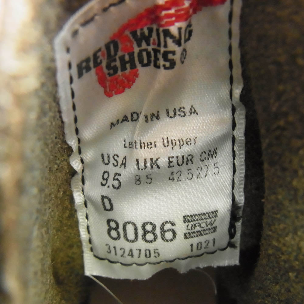 RED WING レッドウィング 8086 Iron Ranger アイアンレンジャー チャコール ラフアンドタフ ブーツ ダークブラウン系 USA9.5【極上美品】【中古】