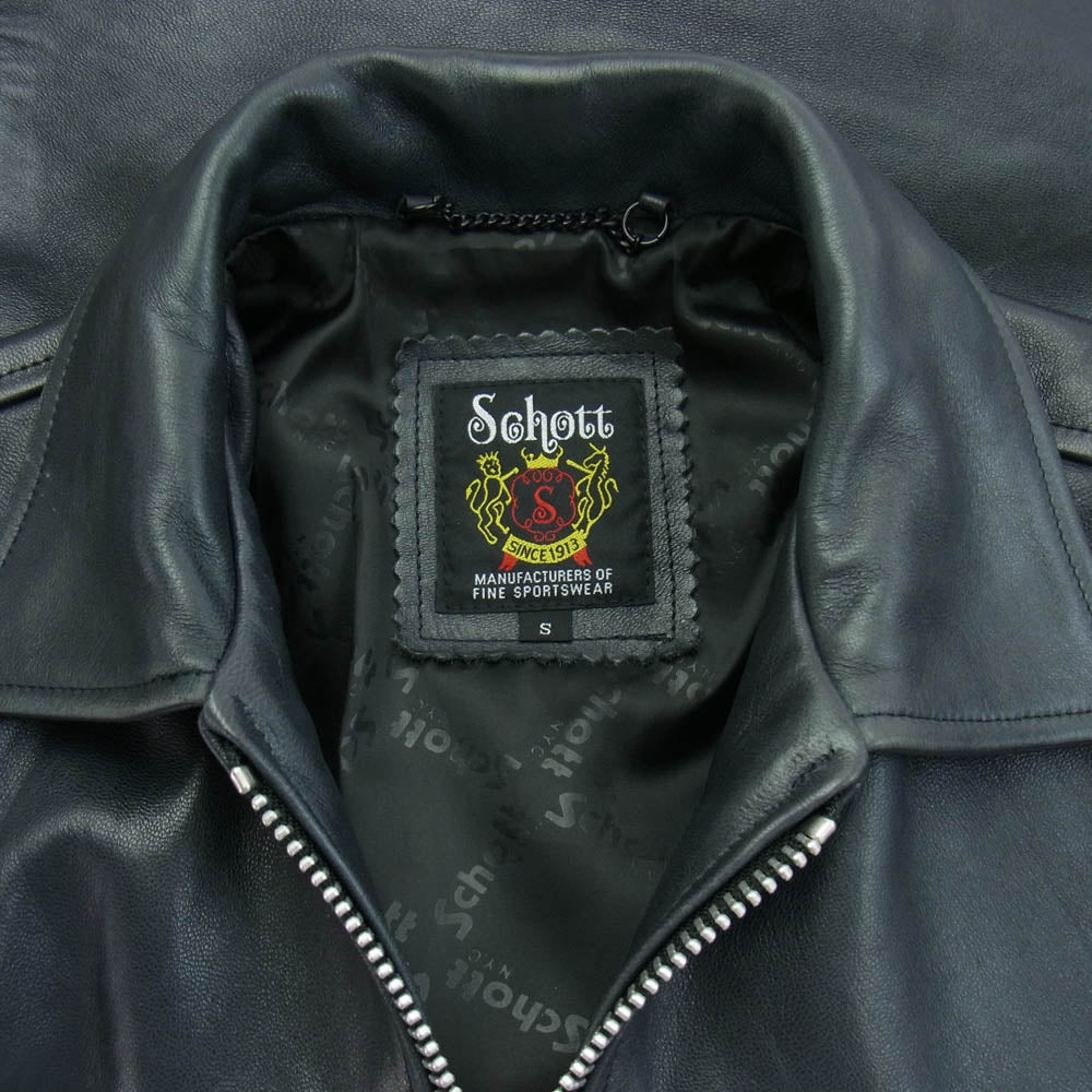 schott ショット 3101054 SINGLE BREST RIDERS シングル ブレスト ライダース ジャケット ブラック系 S【中古】