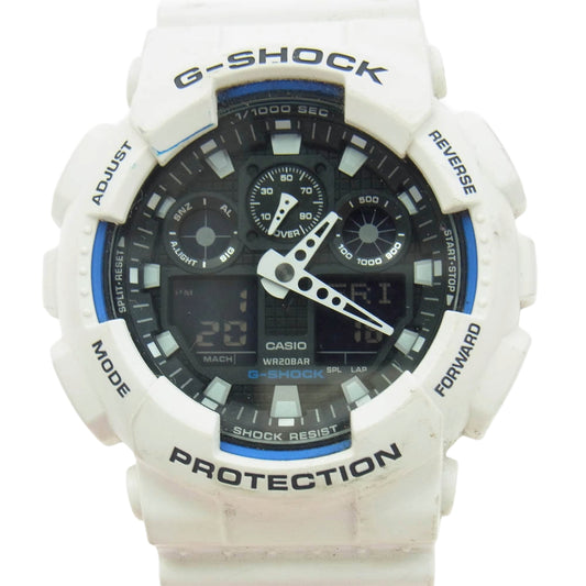 CASIO G-SHOCK カシオ ジーショック GA-100B アナログ デジタル デジアナ ウオッチ ホワイト系【中古】