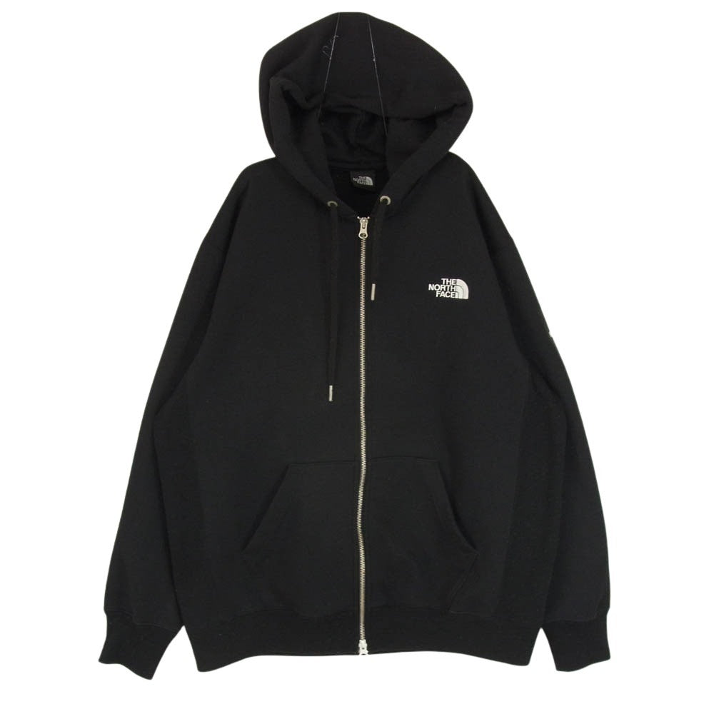 THE NORTH FACE ノースフェイス NT62349 SQUARE LOGO  FULL ZIP スクエアロゴ フルジップ スウェット パーカー ブラック系 XL【中古】