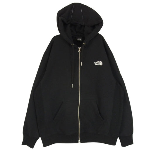 THE NORTH FACE ノースフェイス NT62349 SQUARE LOGO  FULL ZIP スクエアロゴ フルジップ スウェット パーカー ブラック系 XL【中古】