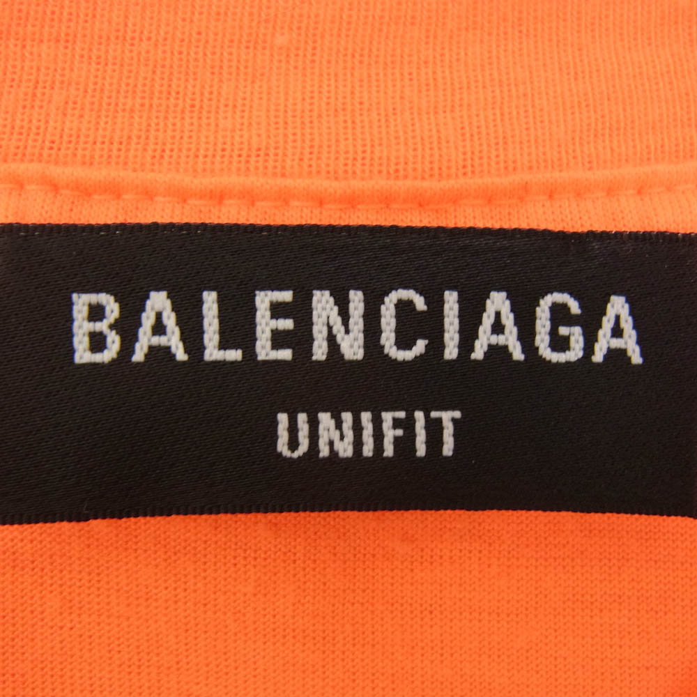 BALENCIAGA バレンシアガ 20AW 661705 TKVH5 Logo T-Shirt ロゴ メッセージプリント Tシャツ オレンジ系 XS【中古】