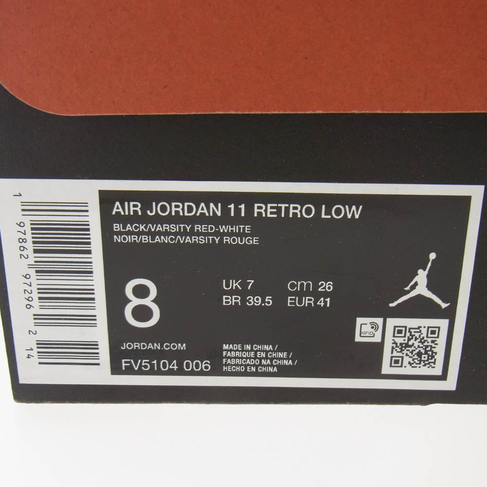 NIKE ナイキ FV5104-006 Air Jordan 11 Retro Low Bred  (2025) エアジョーダン11 レトロ ロー スニーカー ブラック系 26cm【極上美品】【中古】