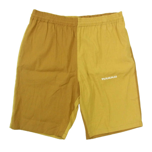 1piu1uguale3 ウノピュウノウグァーレトレ MRP620 LIU005 カラー切り替えロゴ イージー ショーツ ショート パンツ ブラウン系 6【中古】